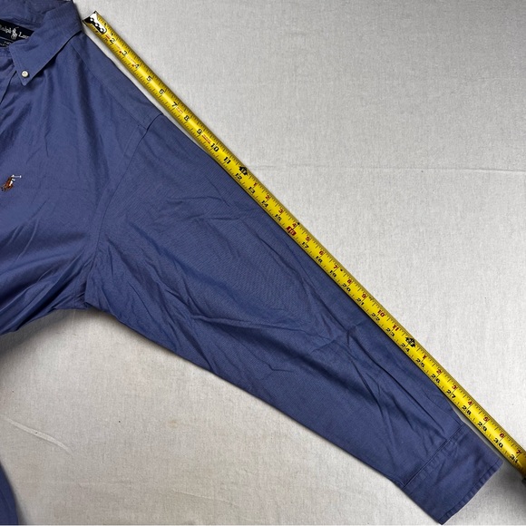 Polo Ralph Lauren Shirt 15 1/2 - 33 Blue Yarmouth Oxford Button Down Flesh Pony - Picture 8 of 10